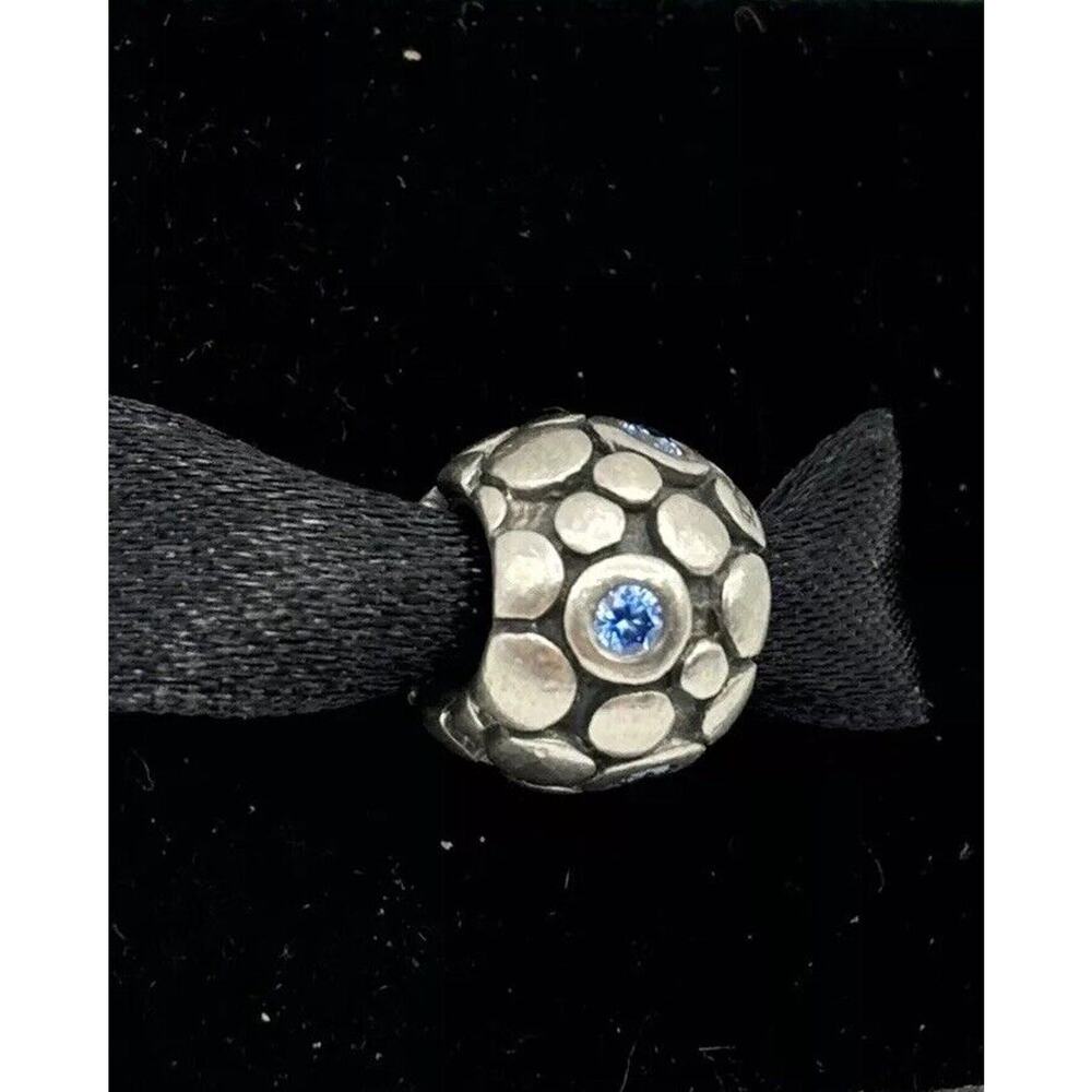 Pandora‎ Sterling Silver Blue CZ Bubbles Bead Charm 790329CZB - Picture 2 of 8